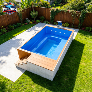 Kids <b>Safe</b> Non Slip Surface Family Above Ground Pool with Safety <b>Ladder</b> Prefabricated Fiberglass Swimming Pool - Product Image 2