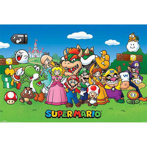 Póster de Personajes de Super Mario, Impresión Digital en Lienzo, Pergamino Colgante para Uso Decorativo - Product Image 1