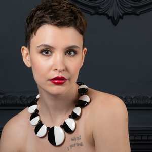 Collier de perles de sodalite naturelle, collier de perles rondes lisses en sodalite de 8mm, collier ras du cou en cristal fait main bijoux en perles - Product Image 2