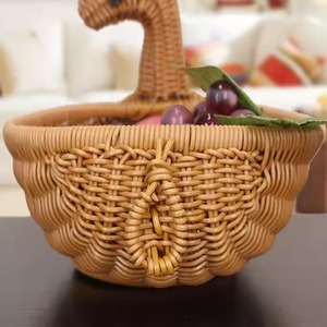 Handmade Adorable Deer Design <b>Wicker</b> Rattan Bamboo <b>Storage</b> <b>Basket</b> for Kitchen for Fruit and Vegetable <b>Storage</b> - Product Image 2