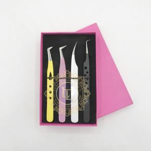 Pince à épiler d'extension de cils de marque personnalisée de qualité supérieure Nouveau design Pince à épiler à pointe argentée à revêtement en poudre multiple Durable Nouveau - Product Image 6