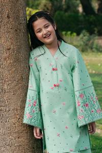 Elegante Vestido Formal para Niñas Pakistaníes, Estilo Regular, Bordado, Tela Acrílica, Protección Solar para Bodas - Product Image 4