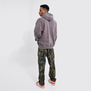 OEM logotipo personalizado sólido invierno peso pesado más tamaño transpirable lavado ácido sudaderas con capucha de los hombres de estilo de la calle para la venta en línea - Product Image 4