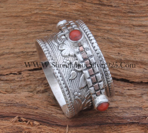 925 Sterling <b>Silver</b> Handmade Two-Tone Spinner <b>Ring</b> for <b>Women</b> Designer Meditation Anxiety Bridesmaid <b>Ring</b> for <b>Wedding</b> and Party - Product Image 2