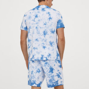 Chándal de dos piezas informal de verano personalizado unisex pantalones cortos transpirables de secado rápido con tinte de corbata ecológicos de talla grande para hombres - Product Image 2