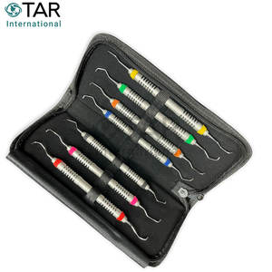 Curettes dentaires parodontales 1/2 à 13/14, instruments dentaires à double extrémité, poignée spéciale, kit de transport, nettoyage - Product Image 4