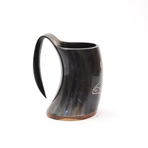 Taza de cuerno hecha a mano Premium para cerveza y café, para Bar Ideal, cocina, mesa de comedor y decoración rústica para el hogar - Product Image 2