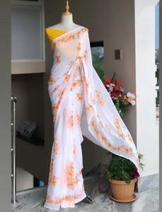 Tendance Tendance Georgette Saree Vêtements indiens et pakistanais - Product Image 2