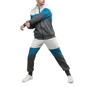 Nuevos conjuntos de dos piezas de moda, chaqueta con cremallera, pantalones, traje de trabajo de panel múltiple, tendencia superior, deportes, venta al por mayor, chándales para hombres a la venta - Product Image 4