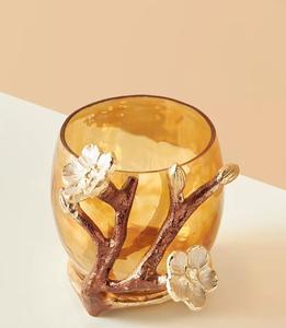 Bougeoir votif en verre transparent de haute qualité avec conception de feuille pour la décoration de la maison ou les fêtes de Noël - Product Image 1