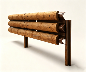 Solid Wood Guardrails with Rounded Profile Eco-Friendly <b>Laminated</b> Timber Diamond Grade Reflective CE Certified - Product Image 1