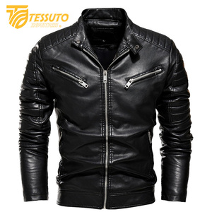 Meilleure qualité hommes veste en cuir noir mode veste en cuir pour hommes respirant classique collège Style Tessuto vestes en cuir - Product Image 2