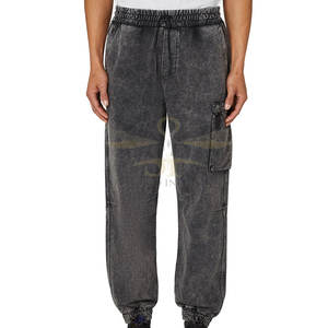 Pantalon de survêtement pour hommes de couleur unie délavé à l'acide pantalon de survêtement à séchage rapide de qualité supérieure - Product Image 2