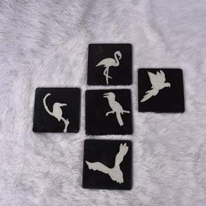 Posavasos de mármol con diseño de pájaros Accesorios para bebidas - Product Image 3