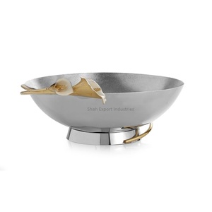 Bols de service de fruits secs en aluminium de conception fantaisie pour table à manger bols de service décoratifs en métal amandes et noix de cajou - Product Image 2
