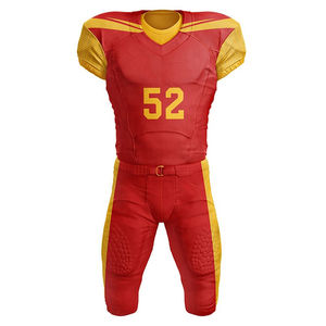 Tenues de football américain à manches courtes 100% polyester, séchage rapide, respirantes, sublimées, logo personnalisé, OEM, grande taille - Product Image 2