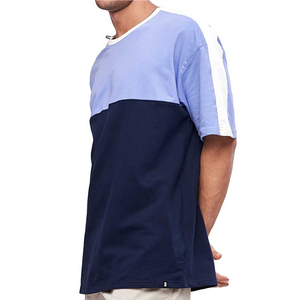 Gran oferta, camisetas con bloqueo de Color y logotipo personalizado, serigrafía, 100% algodón, camiseta informal para hombre - Product Image 4