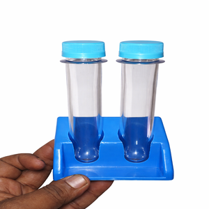 Tubo de Ensayo de Plástico Transparente Autoclavable con Soporte para Kit de Laboratorio Infantil |   Accesorios de Enseñanza para Experimentos de Ciencias Químicas Escolares - Product Image 1