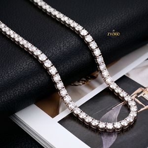 สร้อยคอเทนนิสทรงกลมทองคำ 18K สุดหรูหรา คลาสสิกสำหรับผู้หญิง - Product Image 4