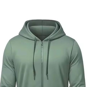 High Quality Cotton Boxy Zip up <b>Hoodie</b> Heavyweight Oversized Double Zipper <b>Hoodie</b> Custom Cropped Full Zip Up <b>Men</b> Hoodies - Product Image 3