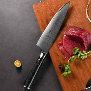 Venta al por mayor personalizado de alta calidad OEM ODM servicio profesional estilo japonés Damasco acero mango de madera afilado Cuchillo de cocina Chef - Product Image 2