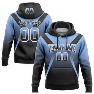 Wholesale & Dropship Custom Stitched Light Blue Black-<b>White</b> Fade Fashion Arrow Sports Pullover <b>Sweatshirt</b> Hoodie - Product Image 1