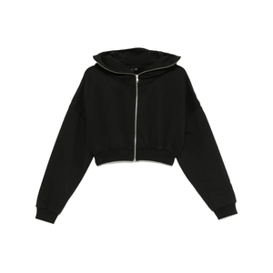 Veste d'hiver à capuche décontractée High Street pour femmes solide noir broderie 3D personnalisée fermeture éclair complète anti-rétrécissement caractéristiques avant - Product Image 1