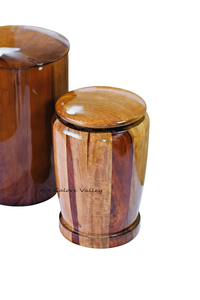 Forma redonda de madera mate hecha a mano Art Deco diseño moderno urna de cremación para adultos 4-5L capacidad Animal tema cenizas humanas - Product Image 3