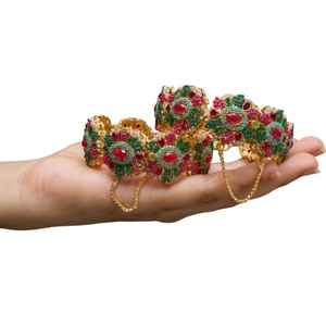 Juego de Brazaletes Churiya al Estilo Indio al por Mayor para Bodas, Último Diseño, Joyería para Mujer, Brazaletes de Novia Hechos a Mano para Damas - Product Image 1