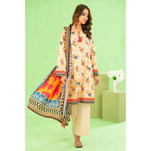 Conjunto de Traje de Lino y Algodón Estampado de 3 Piezas para Mujer con Dupatta WNS-52046 - Product Image 2