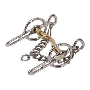 บิตแบบ D-Ring สองข้อต่อ ทำจากสแตนเลสขัดเงา ปากบิตเรียบ สำหรับขี่ม้าและใช้ในงานสัตวแพทย์ | - Product Image 1