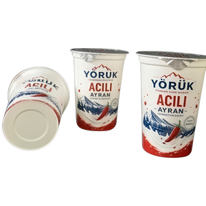 ถ้วย PP Ayran ขนาด 300 มล./8 ออนซ์ สำหรับบรรจุโยเกิร์ตหรือเครื่องดื่ม  แบบใช้แล้วทิ้ง เกรดสำหรับอาหาร  พิมพ์ลาย IML  ดีไซน์ร่วมสมัย รูปทรงทันสมัย ผลิตในตุรกี รุ่น DPB300 - Product Image 2