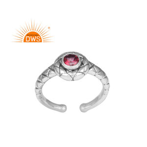 Vente chaude oxydé en argent Sterling naturel rose topaze pierre précieuse bague réglable bijoux personnalisés pour les femmes cadeau pour elle - Product Image 1