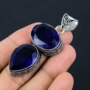 Collar de Plata 925 con Topacio Azul Londres, Hecho en India, 2g - Product Image 4