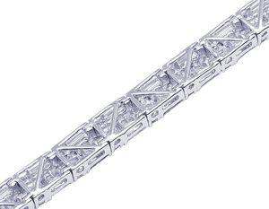 Trending S925 <b>Sterling</b> <b>Silver</b> Customized Moissanite Round & Baguette Diamond <b>Bracelets</b> For <b>Men</b> - Product Image 4