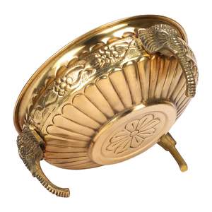 ชามอลูมิเนียมสำหรับตกแต่งบ้านร้านอาหารโรงแรมชามตื้นสีทองดีไซน์ลายเส้นใบไม้ - Product Image 2