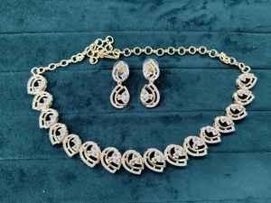 AD Indian Ethnic Jewelry Trendy Bridal Beaded Wedding Set with <b>Pearl</b> Bell Pattern Earrings Necklace Fashion <b>Chokers</b> Necklace - Product Image 3