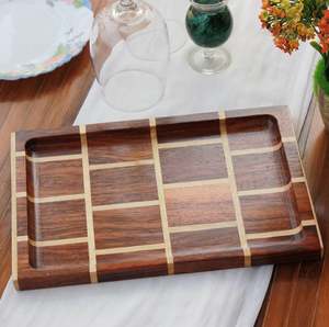 Bandeja de servicio de madera de lujo al por mayor para el hogar decorativo Hotel restaurante Bar utensilios de cocina Decoración de mesa cantidad a granel más vendida - Product Image 5