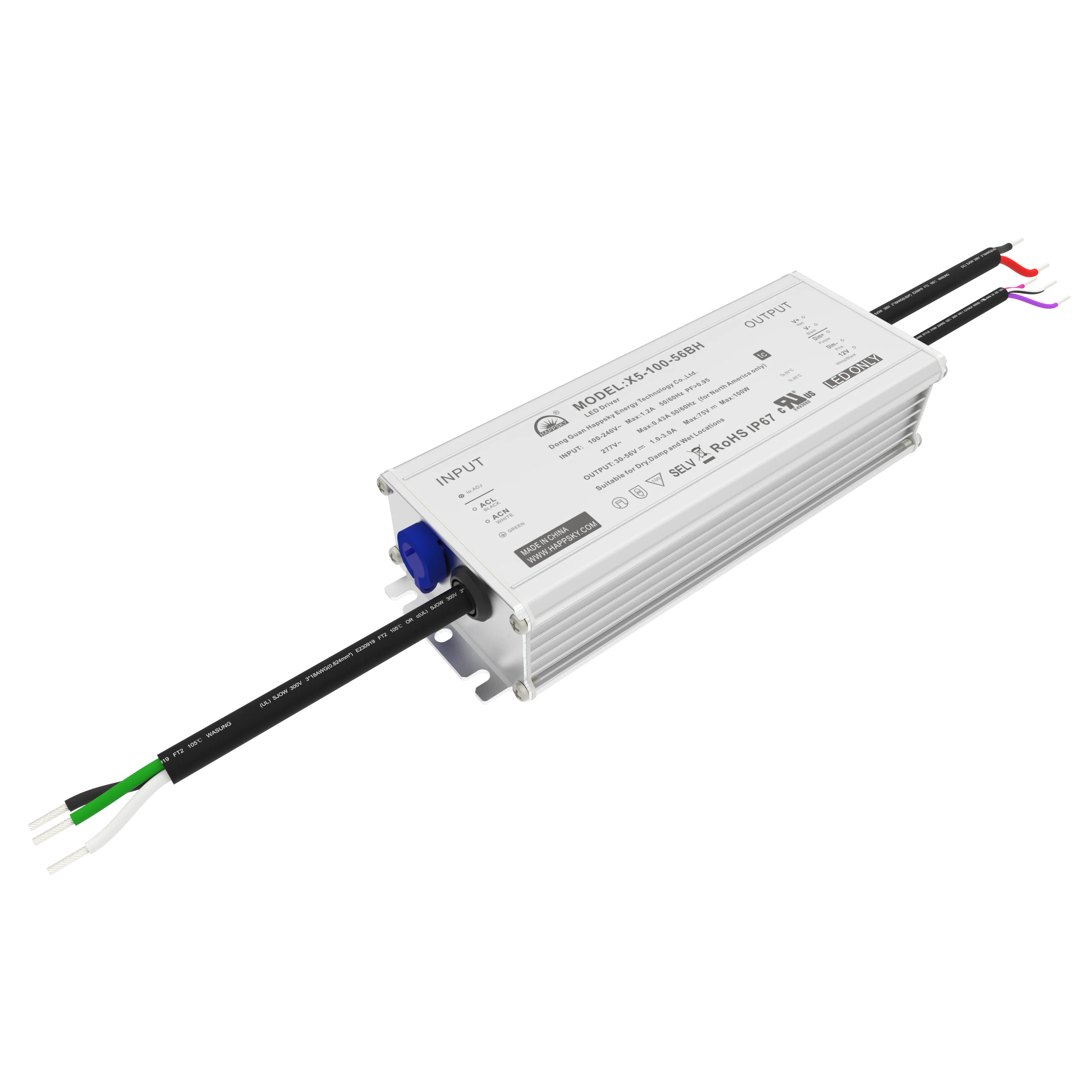 100W Sin parpadeo IP67 Controlador LED a prueba de agua Fuente de alimentación Led de corriente constante 0-10V PWM Resistencia Controlador Led regulable