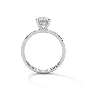 2.0ct <b>Oval</b> Cut CZ Solitaire <b>Ring</b> with Pave Set Band 925 Sterling Silver Bridal <b>Engagement</b> Wedding Fine Jewelry Sparkling <b>Ring</b> - Product Image 3