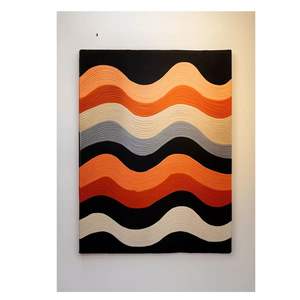 พรมปูพื้นขนสัตว์แบบทอมือสไตล์ร่วมสมัยทรงสี่เหลี่ยมผืนผ้าสูงลายคลื่นสไตล์แอบสแตรกสำหรับบ้านสำนักงานห้องนั่งเล่น - Product Image 3