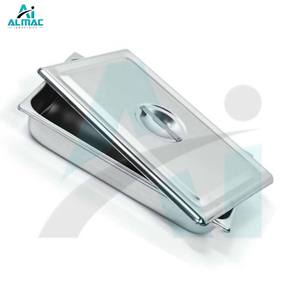 ALMAC Plateau utilitaire médical avec couvercle Plateau en acier inoxydable résistant à la corrosion pour applications chirurgicales - Product Image 2