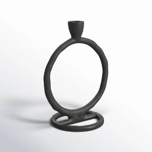 Aluminium Ring <b>Taper</b> <b>Candle</b> Holder Metal <b>Candle</b> Holder Black Contemporary Circular <b>Candle</b> Stand for Home Office Wedding - Product Image 4