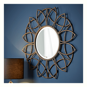 กรอบกระจกโลหะติดผนังแบบกำหนดเองสำหรับตกแต่งบ้านและห้องโถงดีไซน์เนอร์แฮนด์เมดเน้นเสียงที่สมบูรณ์แบบสำหรับการตกแต่งกระจกที่ทันสมัย - Product Image 1