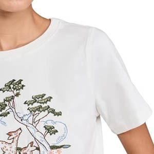 100% Cotton Hip-Hop Style Short Sleeve <b>Women's</b> T-Shirt Custom Embroidered Light <b>Thermal</b> Print Design Woven Summer Short <b>Tops</b> - Product Image 5