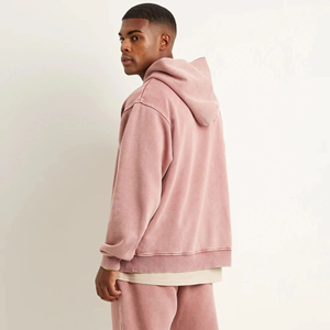 Sudadera con capucha frontal y cremallera negra de gran tamaño con hombros caídos Bolsillos de canguro Puños con dobladillo acanalado Material de algodón 100% de 80% Algodón - Product Image 5