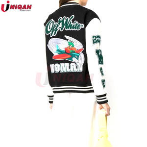 Chaquetas universitarias de invierno de lana de primera calidad personalizables para hombre al por mayor parches bordados transpirables cómodos de calle de gran tamaño - Product Image 2