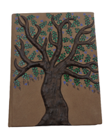 Carnet de notes A5 en cuir véritable fait main, élégant et personnalisé, avec motif feuille, idéal pour artiste, cadeau parfait