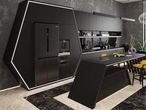 Îlot de cuisine moderne de luxe, design haut de gamme, finition en marbre, armoires de cuisine modulaires, meubles élégants pour un intérieur de maison raffiné - Product Image 2