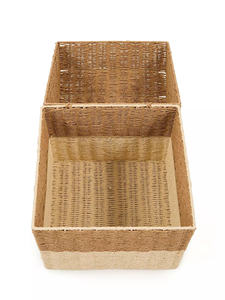 Panier à linge en herbe de mer du Vietnam avec couvercle arrondi OEM ODM Panier de rangement naturel fait à la main Écologique Organisateur de chambre à coucher Salle de bain - Product Image 4